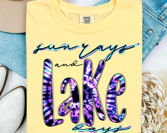 Lake Png | sun rays and lake days Png digital download | summer Png | sublimation file | sun rays | summertime