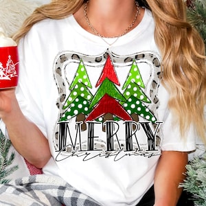 Merry Christmas PNG | Trendy | Sublimation | Commercial Use | Holidays | Santa | Trees | Stocking | Gifts | T-Shirt | Holy Night