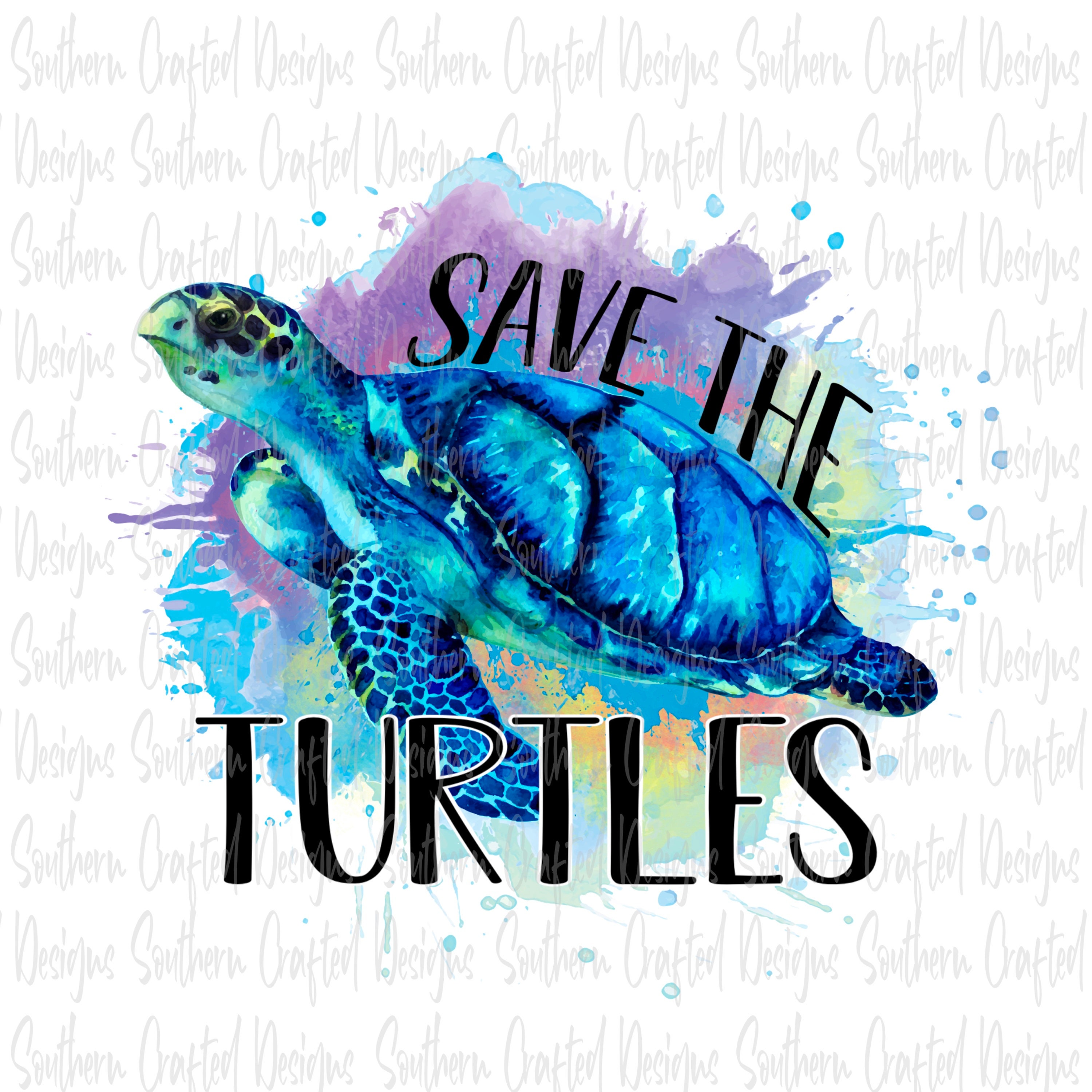 Hou op majoor knop Save the Turtles Png / Turtle Png / Watercolor Splash / - Etsy