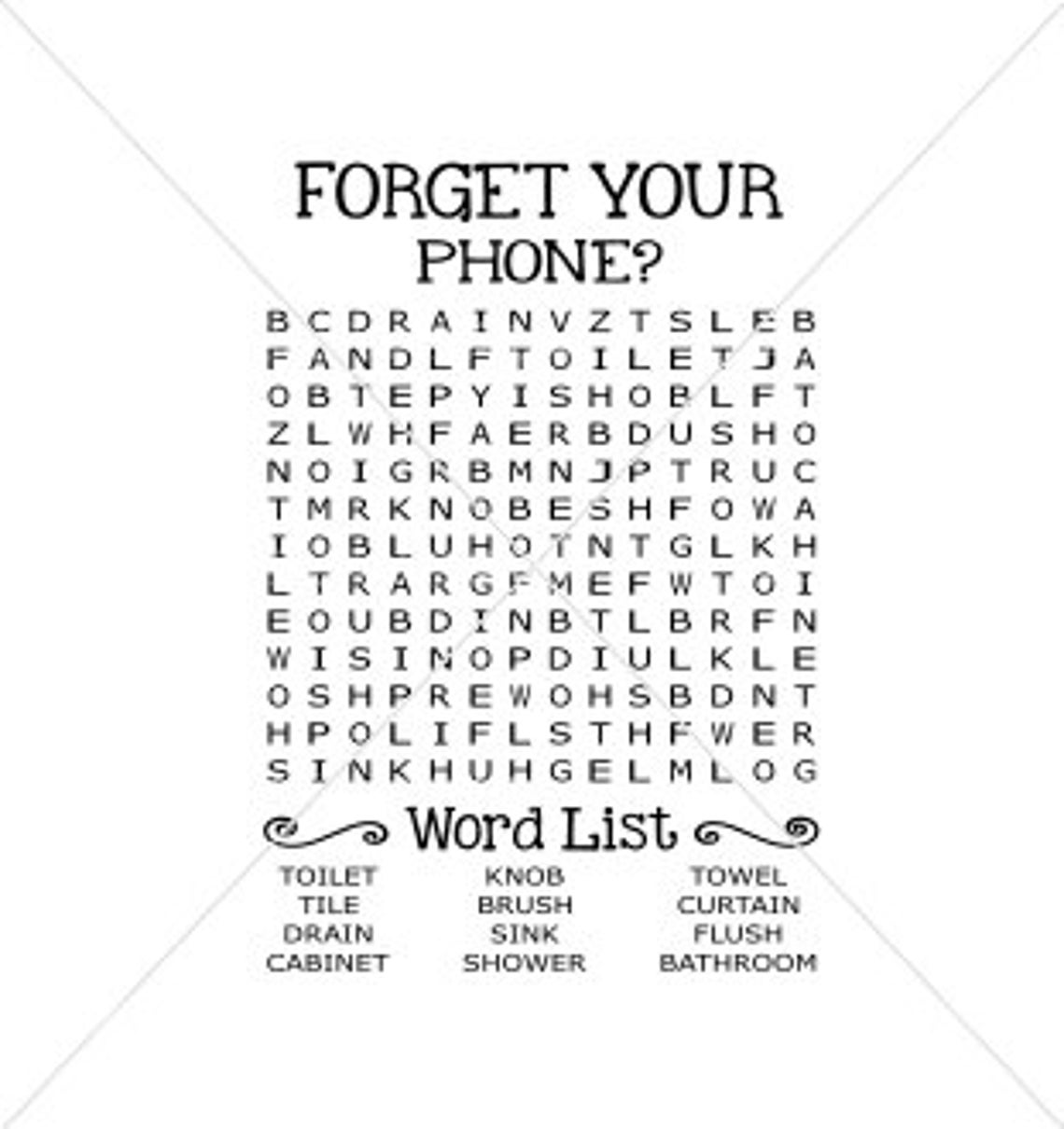 Bathroom Crossword Svg / Reverse Canvas Svg / Bathroom Canvas Etsy