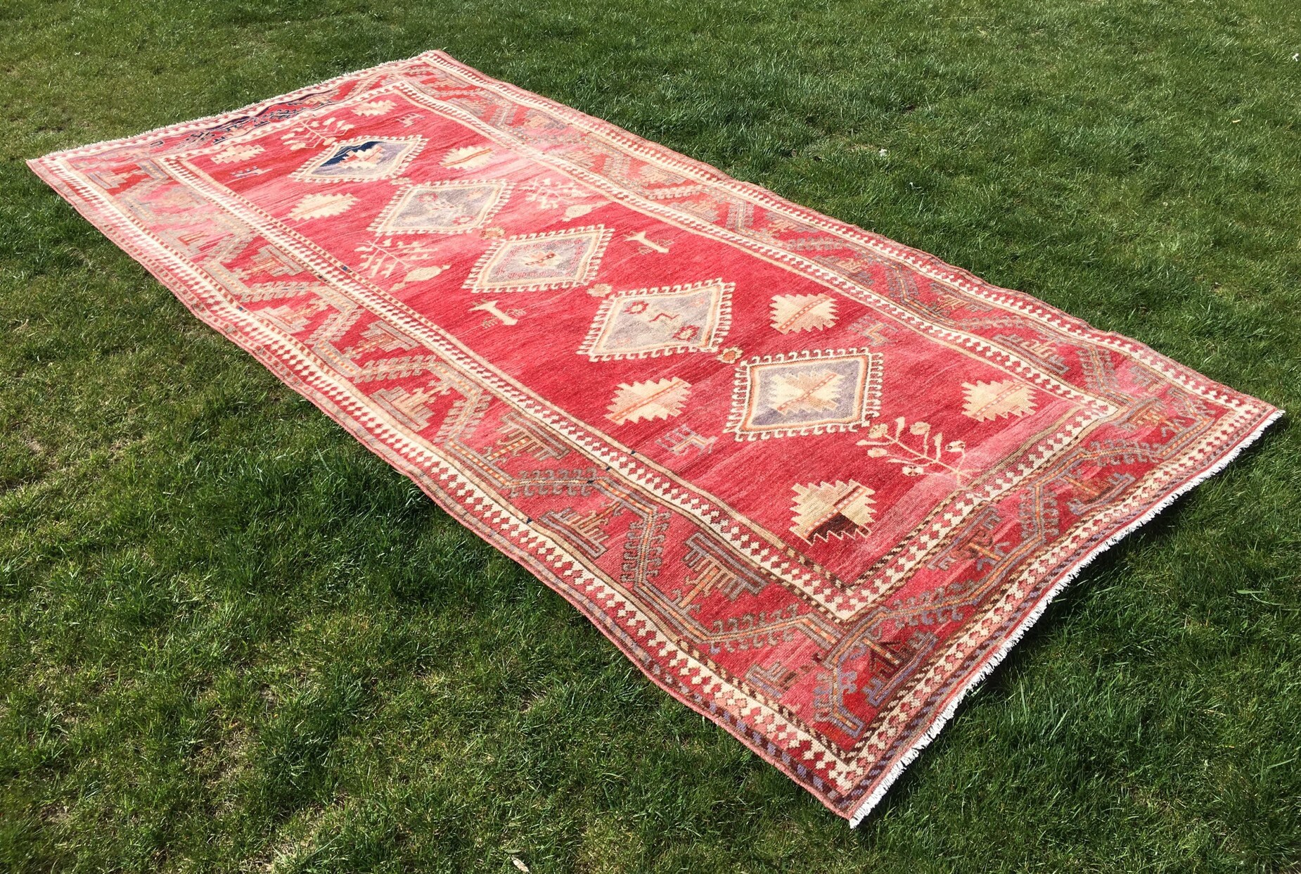 Turkish Rug Runner Oushak Rug Bohemian Rug Hallway Rug Etsy