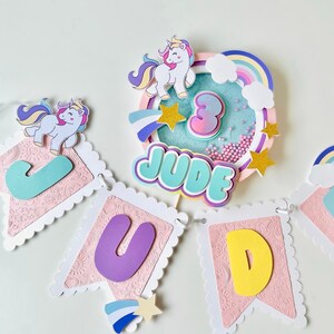 Unicorn Cake Topper, Unicorn Pastel Verjaardag Banner, Pastel Cake Topper, Unicorn Shaker Cake Topper, Unicorn Rainbow Verjaardagsfeestje