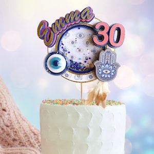 Evil Eye Shaker Cake Topper, Mashallah Cake Topper, Good Luck Cake Topper, Hamsa Hand Cake Topper, Evil Eye Geburtstag Thema, 16th Birthday,