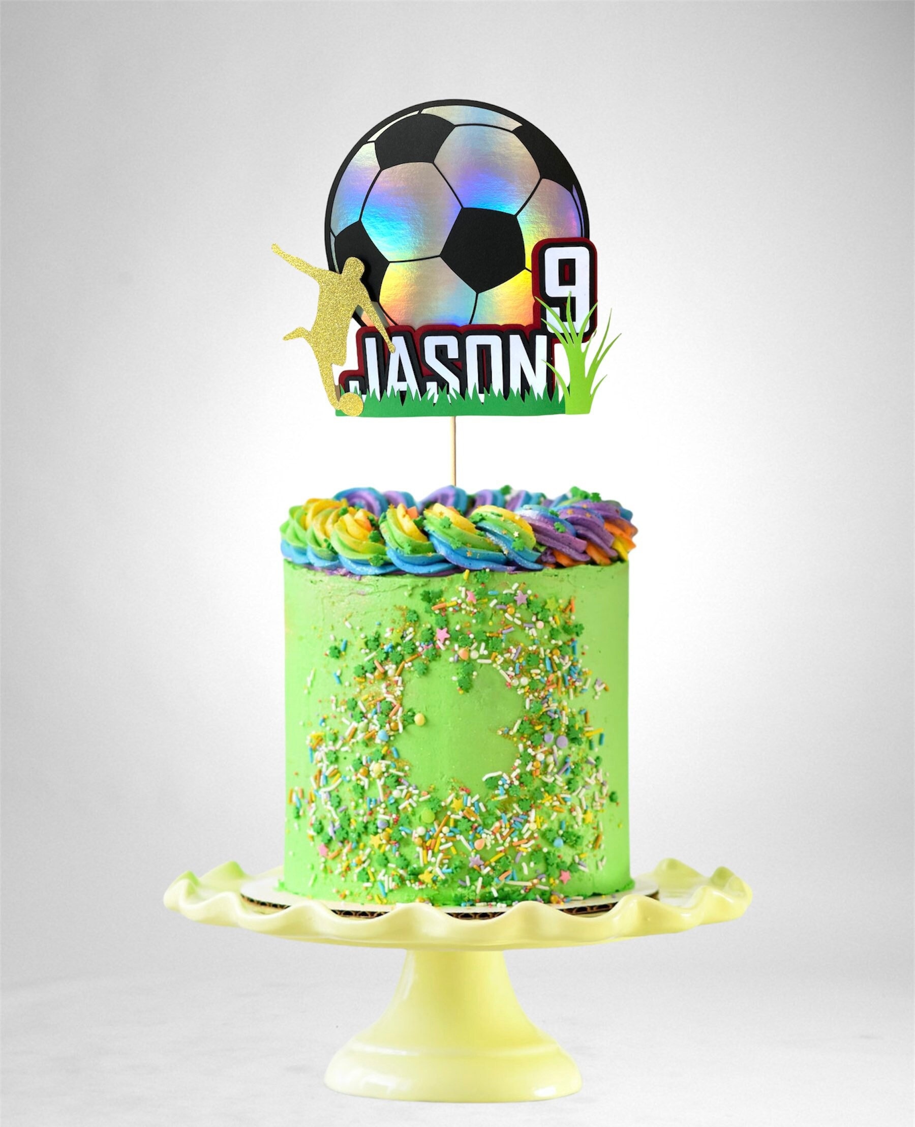 Soccer Ball Cake Topper Football Birthday 9th Birthday Etsy