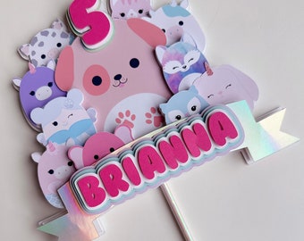 Topper de bolo mole, topper de aniversário mole, 2º aniversário, banner com nome personalizado, bolo smash, decoração de bolo, decorações de festa infantil