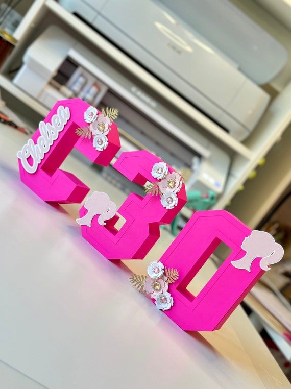 3D Cardstock Letter and Number, 6 inch Tall 3D Paper Party Letters, Custom 3D Letters, Doll Birthday 3D Letters, 3D Name Sign, Girl Birthday