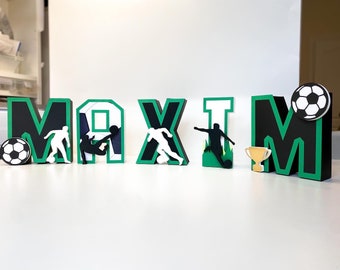 3D Cardstock Letters, 6 inch Tall 3D Paper Party Letters , Custom 3D Letters, Soccer Birthday 3D Letters, Football 3D Letters Name