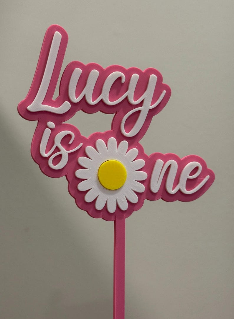 First Birthday Cake Topper Personalized Name | Daisy ONE Cake Topper ...