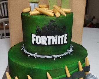 weapons military video game cake topper set - fortnite battle royale edible cake image