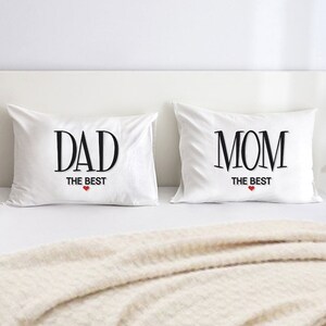 Dad & Mom The Best Pillowcase - Set of 2 - pillowcases - custom pillowcase - cotton pillowcase - mr and mrs - personalized pillowcase - gift