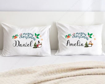 First Christmas as Mr & Mrs Pillowcase - Set of 2 - pillowcases - pillowcase - cotton pillowcase - mr and mrs - personalized pillowcase