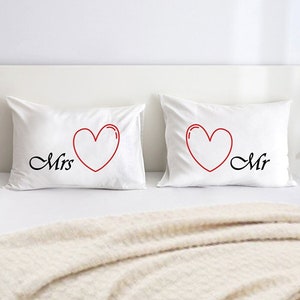 Mr & Mrs Pillowcase - Set of 2 - pillowcases - custom pillowcase - cotton pillowcase - mr and mrs - personalized pillowcase - gift
