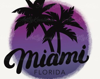 Miami Florida PNG: Palm Tree Clipart (Digital Download)