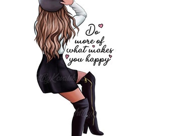 Fashion Girl PNG Clipart, Inspirierendes Zitat (Digitaler Download)