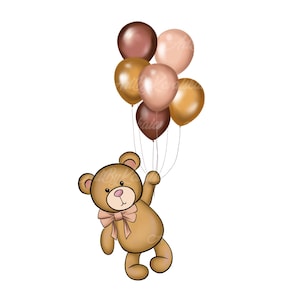 Clipart ours en peluche, ours PNG, Clipart de douche de bébé, téléchargement numérique, utilisation commerciale
