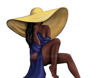 Fashion Clipart, African American Girl, Fashion Girl PNG, Digital Download