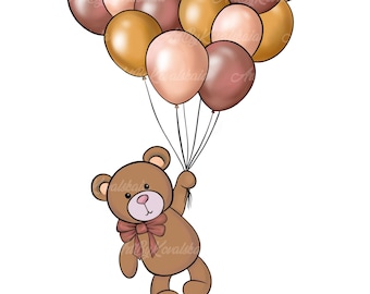 Teddy Bear Clipart, Bear PNG, Baby Shower, PNG, Digital Download, Commercial Use