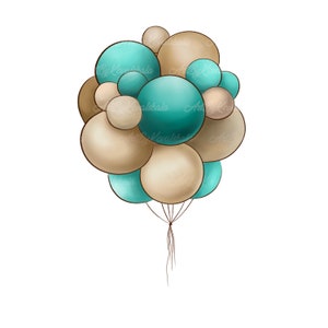 Balloons PNG, Birthday Balloons PNG, Baby Shower Clipart, Digital Download