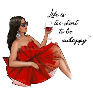 Fashion Girl, PNG, Fashion Clipart, Life Is To Short To Be Unhappy, Digital Download