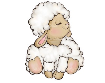 Schapen Clipart, Cute Sheep PNG, Schapen Clip art, Digitale Download