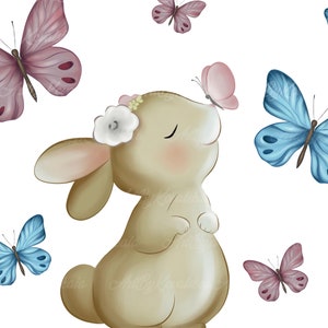 Bunny Clipart, Cute Bunny, Clipart, PNG, 3 Files, Rabbits, Digital Download