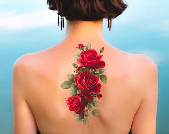 Conception de tatouage floral rose : PNG, SVG (téléchargement numérique)