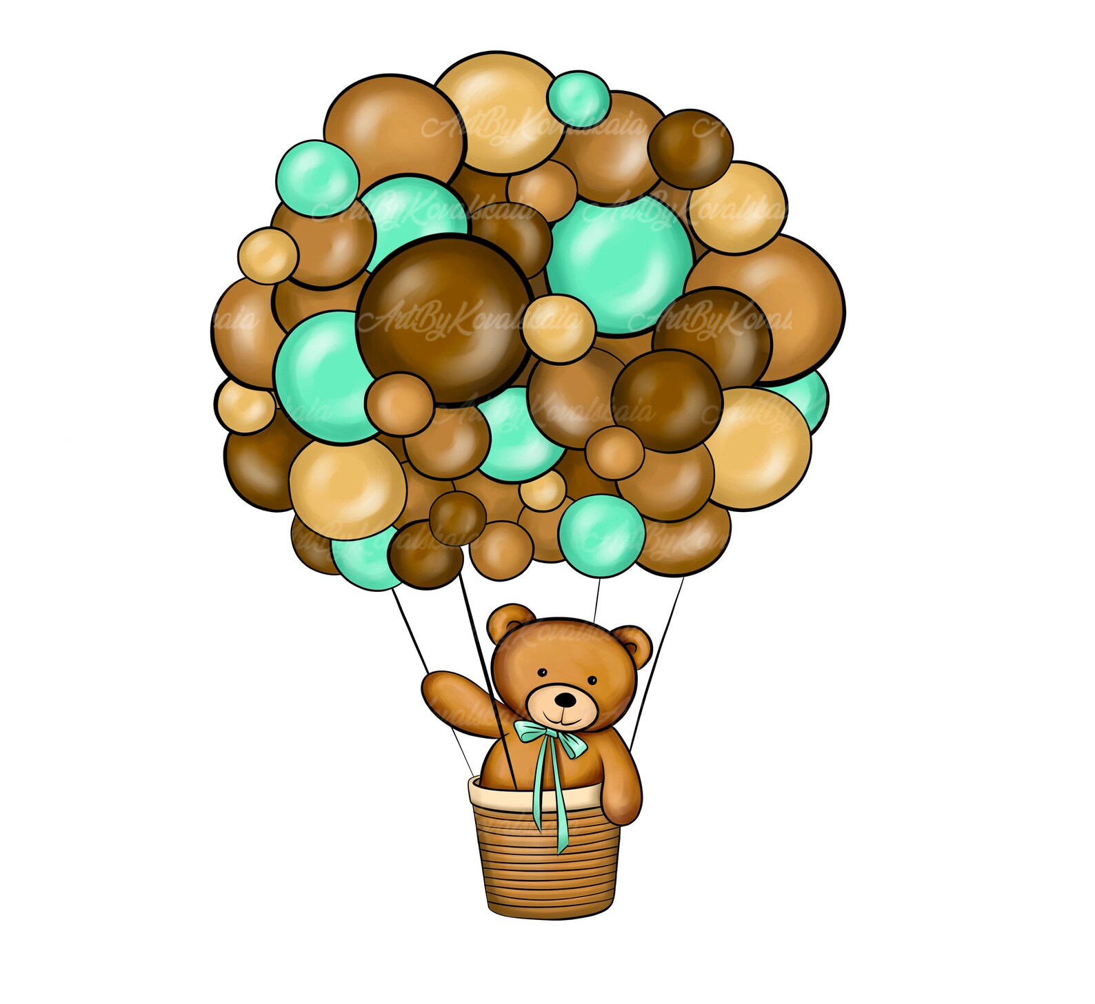 Teddy Bear Clipart PNG Baby Shower Air Balloon PNG Digital - Etsy Canada