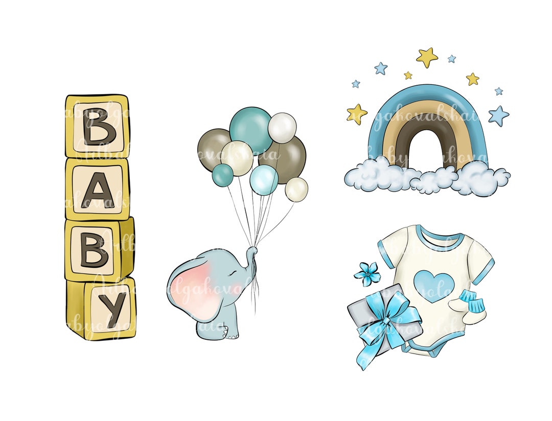 Baby Shower Boy Clipart, Gender Neutral Baby Shower Boy, Gender Reveal