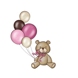 Teddy Bear Clipart, Baby Shower Clipart, Digital Download, Commercial Use