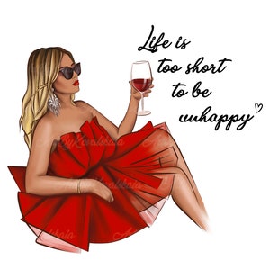 Fashion Girl PNG, Fashion Clipart, Girl PNG, Life Is To Short To Be Unhappy, Digital Download