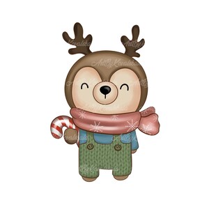 Christmas Deer PNG, Cute Deer Clip art, Digital Download