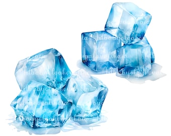 Eis PNG, Aquarell Eiswürfel Clipart, digitaler Download