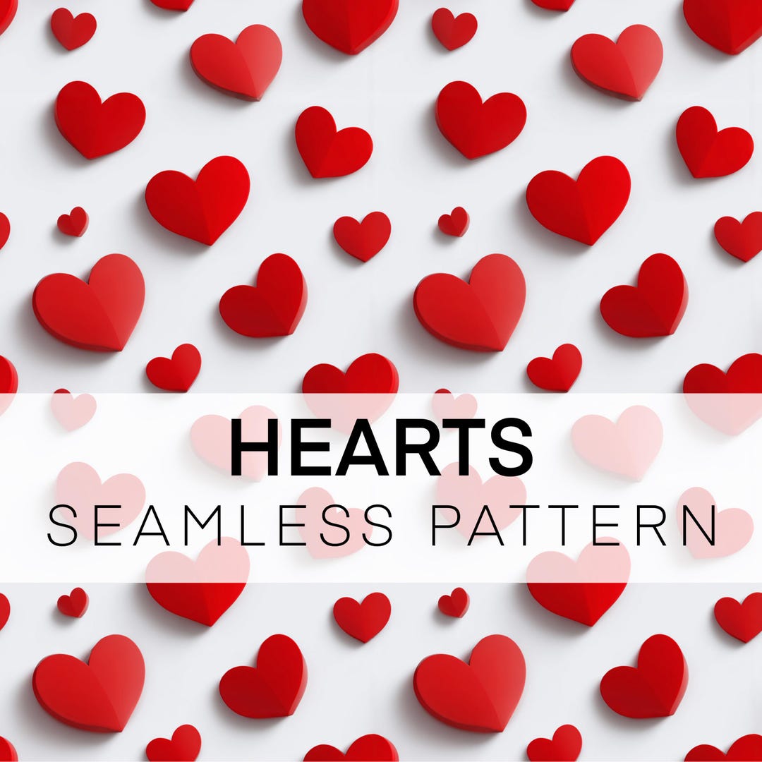 Hearts Pattern, Seamless Pattern, Valentines Day, Love Hearts, 3D ...