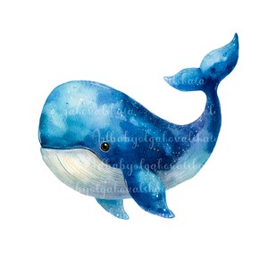 Watercolor Whale Clipart: Sea World PNG Image (digital Download) - Etsy UK