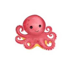 Octopus PNG, Octopus Clipart, Sea World Clipart, Digital Download