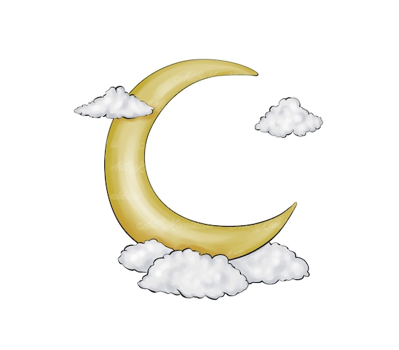 Moon PNG Moon Clipart Moon Clouds Digital Download 