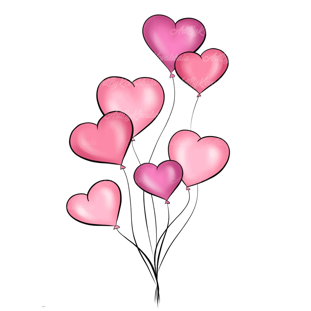 Valentines Day, Balloons PNG, Hearts PNG, Valentines Day Clipart