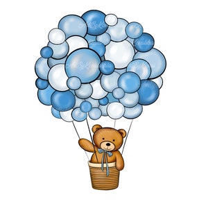 Teddy Bear Clipart, Teddy Bear PNG, Baby Shower, Air Balloon PNG ...