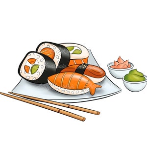 Sushi, Clipart, Sushi PNG, Digital Download
