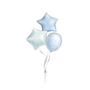 Balloons PNG, Baby Shower Balloons PNG, Digital Download