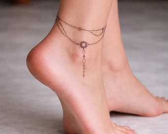 Bracelet tattoo, Chain ankle tattoo (Digital Download)