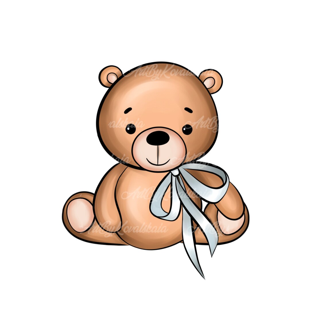 Teddy Bear Clipart, Bear PNG, Baby Shower Boy, Digital Download Etsy