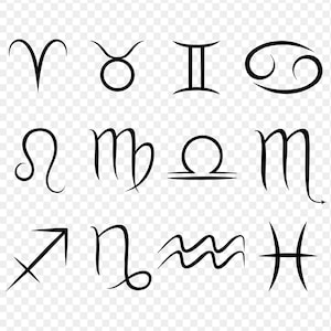 Ustaw znaki zodiaku, projekt tatuażu PNG, znak zodiaku, niestandardowy projekt PNG, projekt tatuażu dla kobiet, spersonalizowany projekt tatuażu, pobieranie cyfrowe