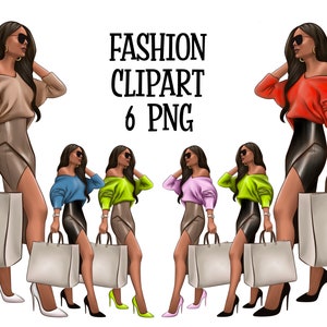 Fashion Clipart, Fashion Girl PNG, Digital Download