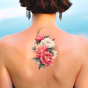 Peonies Tattoo, Peony, Tattoo Design For Women, Personalized Tattoo Design, Digital Download