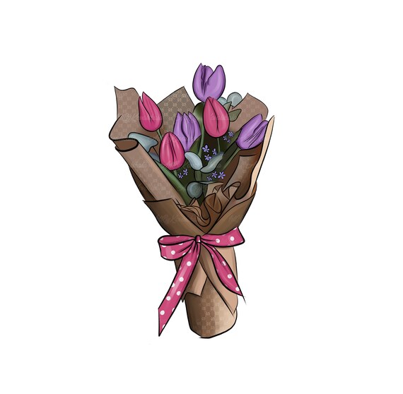 Tulips PNG Flowers PNG Bouquet PNG Spring Flowers Png | Etsy