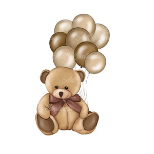 Teddy bear PNG, Teddy Bear Clipart, Baby Shower Clipart, Digital Download
