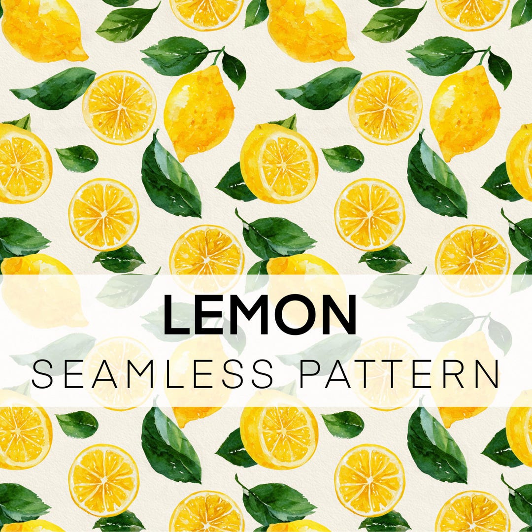 Watercolor Lemon Pattern, Seamless Citrus Print (digital Download) - Etsy
