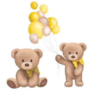 Teddy Bear Clipart, Bear PNG, Baby Shower, PNG, Digital Download, Commercial Use