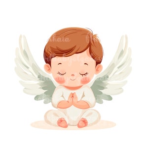 Watercolor Baby Angel Clipart: PNG Image (Digital Download)